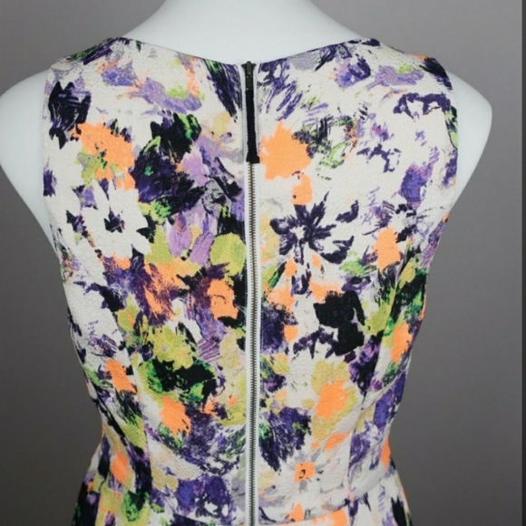 Anthro Maeve Neon Splash Dress Size 10 - Picture 6 of 8